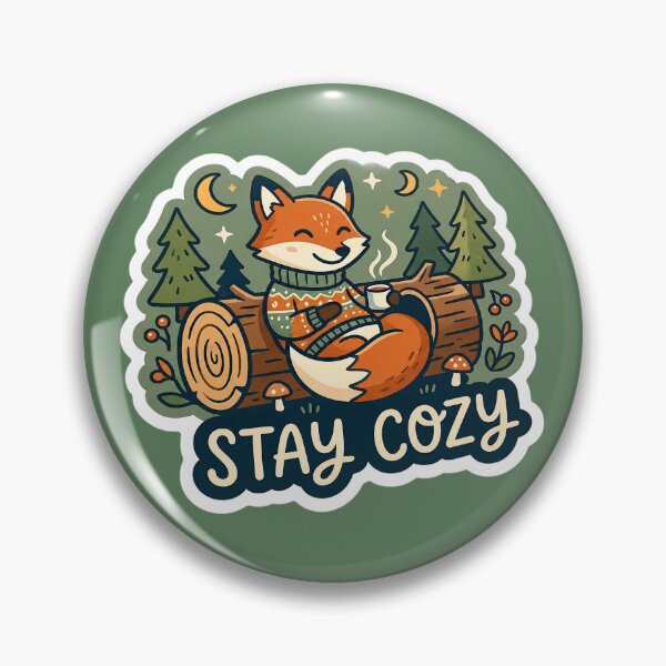 Item preview, Stay Cozy Fox Sticker | Cute Forest Animal Aesthetic Design designed and sold by Bhaskar Digital Art.