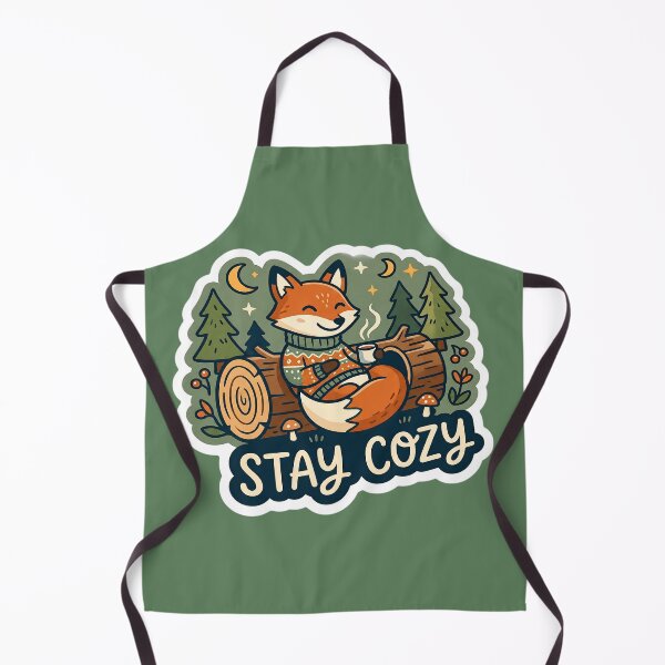 Item preview, Stay Cozy Fox Sticker | Cute Forest Animal Aesthetic Design designed and sold by Bhaskar Digital Art.