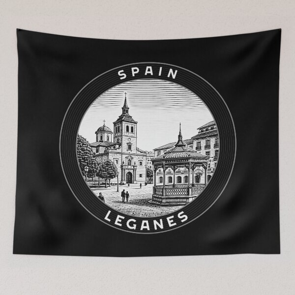 Item preview, Leganes Spain Linocut Style  designed and sold by Thistle-TShop.