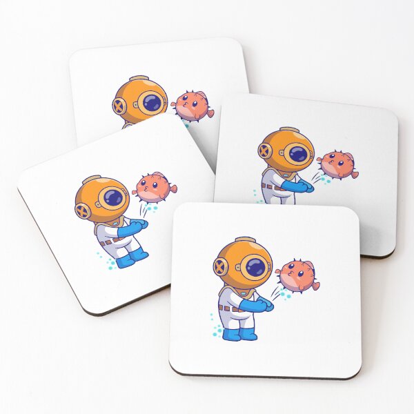 Item preview, Cute Deep Sea Scuba Diver With Pufferfish designed and sold by Shichiro	 ilang.