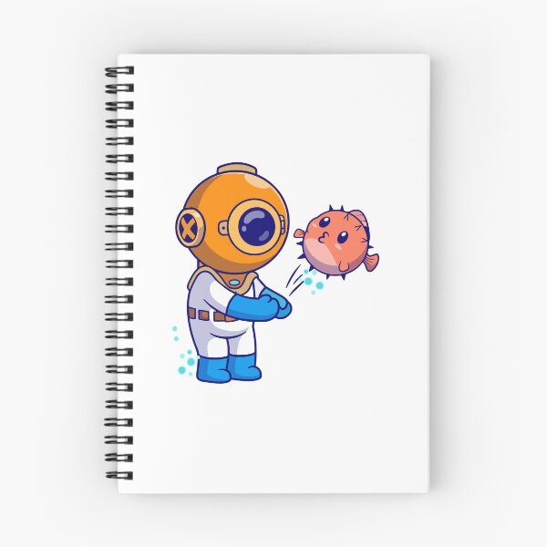 Item preview, Cute Deep Sea Scuba Diver With Pufferfish designed and sold by Shichiro	 ilang.