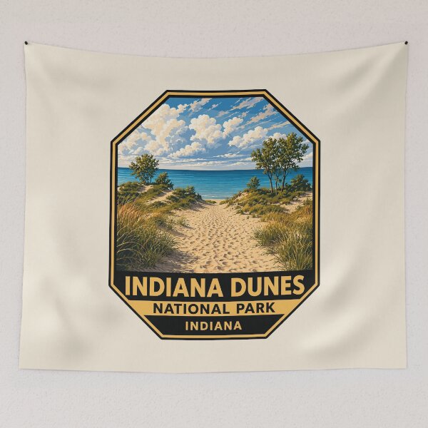 Item preview, Indiana Dunes National Park Retro Lakeshore designed and sold by Gideon Emmerich.