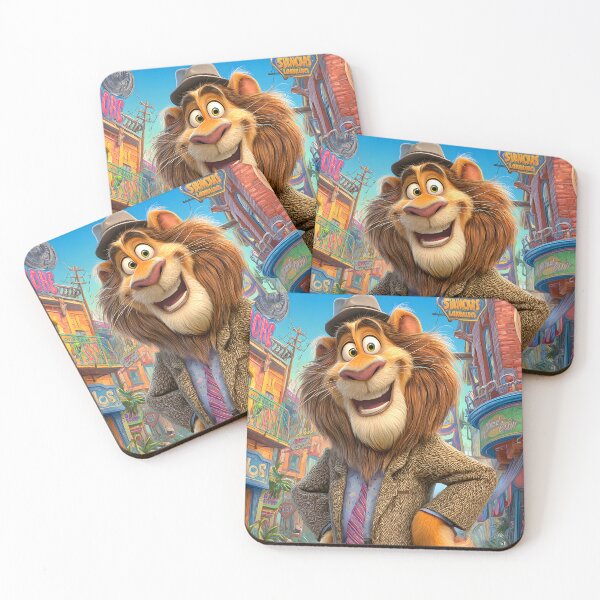 Item preview, Charming Lion in Stylish Attire on Colorful Street designed and sold by Artessie.