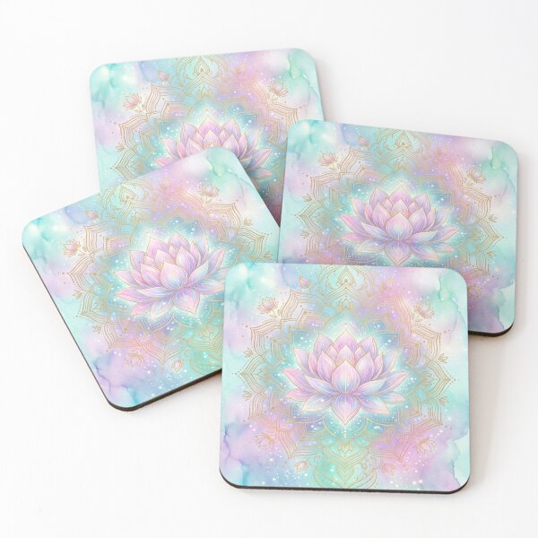 Item preview, Pastel Watercolor Lotus Mandala with Gold Accents designed and sold by higgins5.