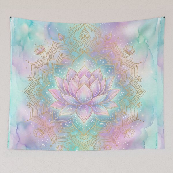 Item preview, Pastel Watercolor Lotus Mandala with Gold Accents designed and sold by higgins5.