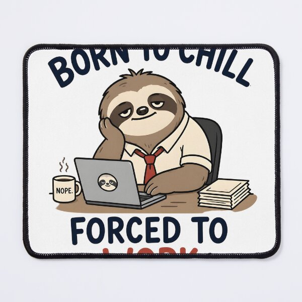Item preview, Born To Chill Forced To Work Funny Sloth Meme designed and sold by vecart34.