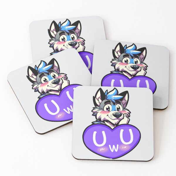 Item preview, Blushing Furry Anthro Wolf Heart UwU designed and sold by BlueBullBazaar.