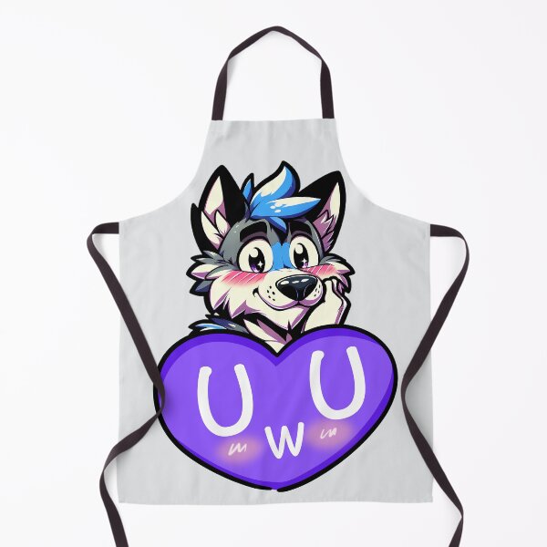 Item preview, Blushing Furry Anthro Wolf Heart UwU designed and sold by BlueBullBazaar.