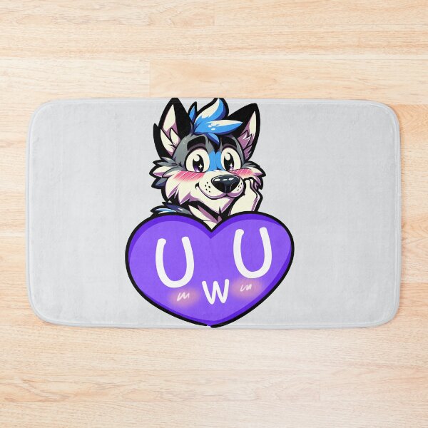 Artikelvorschau, Errötendes, pelziges Anthro-Wolfsherz UwU entworfen und verkauft von BlueBullBazaar.