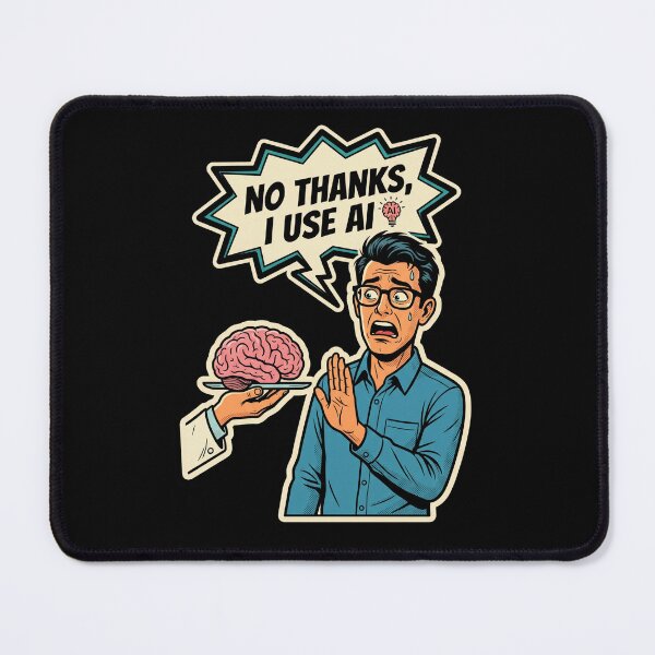 Item preview, No Thanks I Use AI Comic Tech Humor designed and sold by dudelinart.