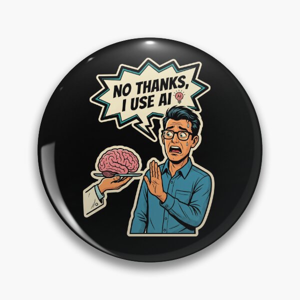 Item preview, No Thanks I Use AI Comic Tech Humor designed and sold by dudelinart.