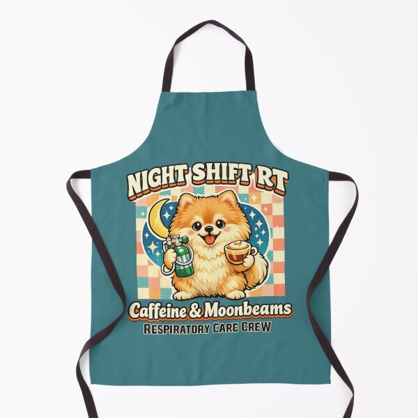 Item preview, Night Shift RT Pomeranian Respiratory Therapist Shirt Cute Retro Respiratory Care Crew Cappuccino Moonlight Medical Worker Gift designed and sold by ClinicalHubs.