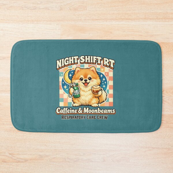 Item preview, Night Shift RT Pomeranian Respiratory Therapist Shirt Cute Retro Respiratory Care Crew Cappuccino Moonlight Medical Worker Gift designed and sold by ClinicalHubs.