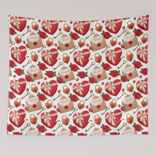 Item preview, Watercolor Valentines Day Love Letter - Cute Coquette Heart Pattern designed and sold by FlatInkStudio.