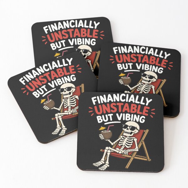 Item preview, Financially Unstable But Vibing Funny Skeleton Meme designed and sold by vecart34.