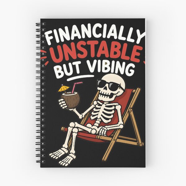 Item preview, Financially Unstable But Vibing Funny Skeleton Meme designed and sold by vecart34.