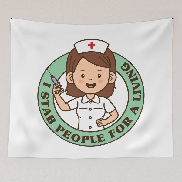 Item preview, I stab people for a living - funny nurse injection joke designed and sold by messy-nessie.