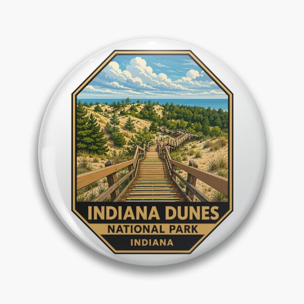 Item preview, Indiana Dunes National Park Retro Lakeshore designed and sold by Gideon Emmerich.