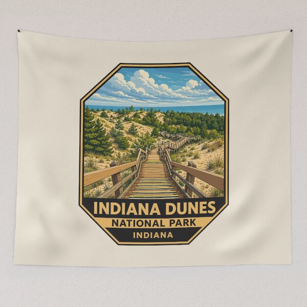 Item preview, Indiana Dunes National Park Retro Lakeshore designed and sold by Gideon Emmerich.