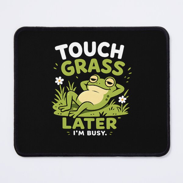 Item preview, Touch Grass Later I’m Busy Funny Frog Meme designed and sold by vecart34.