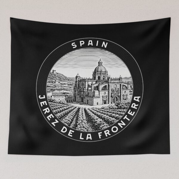 Item preview, Jerez de La Frontera Spain Linocut Style  designed and sold by Thistle-TShop.