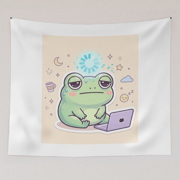 Item preview, Mentally Buffering Frog Sticker designed and sold by Elviqus Shop.