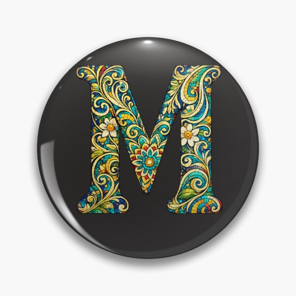 Item preview, Magic Floral Letter M – Ornate Vintage Monogram Design designed and sold by Les-Ink-Studio.
