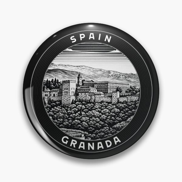 Artikelvorschau, Granada, Spanien, Linolschnitt-Stil entworfen und verkauft von Thistle-TShop.