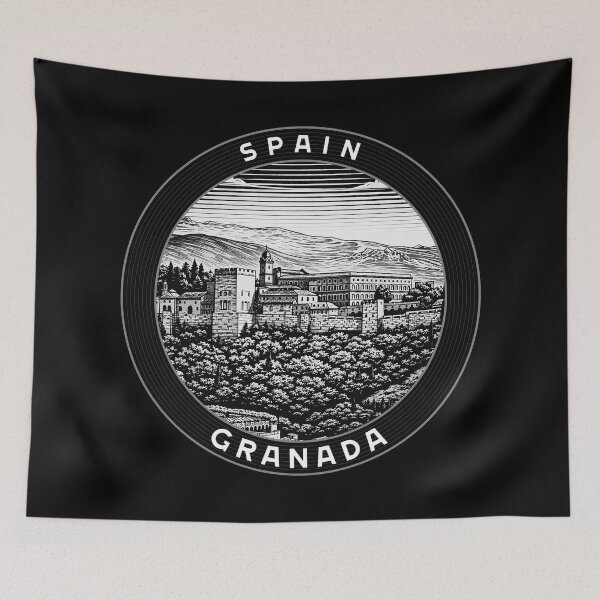 Item preview, Granada Spain Linocut Style  designed and sold by Thistle-TShop.