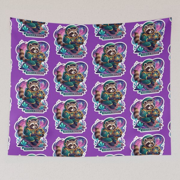 Item preview, Nebula Bound Raccoon Astronaut Sticker | Cute Space Explorer Art designed and sold by Bhaskar Digital Art.