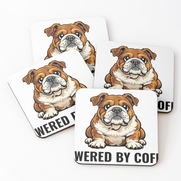 Item preview, Powered by Coffee - Funny Bulldog Dog designed and sold by PixelsAndJoy.