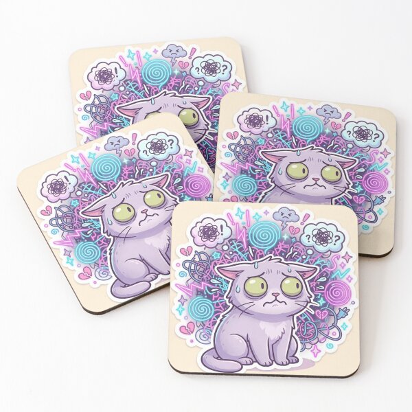 Item preview, My Brain Is Loud Cat Sticker designed and sold by Elviqus Shop.