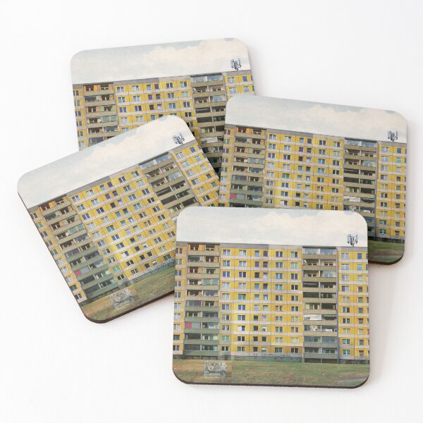 Item preview, yellow brutalist tower block in berlin designed and sold by younglen.