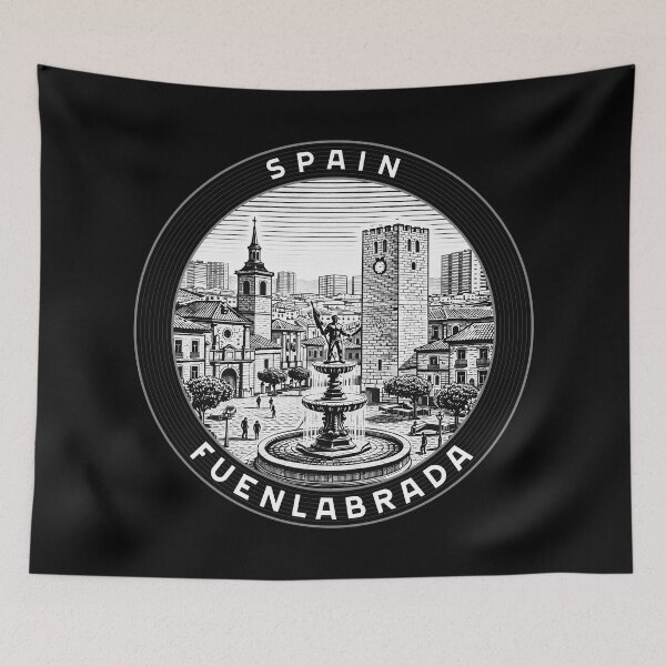 Item preview, Fuenlabrada Spain Linocut Style  designed and sold by Thistle-TShop.
