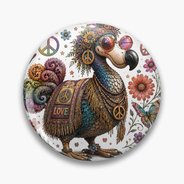 Item preview, Funny Hippie Dodo Bird Retro Flower Child designed and sold by doodlesbydodo.