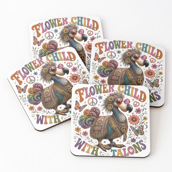 Item preview, Funny Hippie Dodo Bird Retro Flower Child designed and sold by doodlesbydodo.