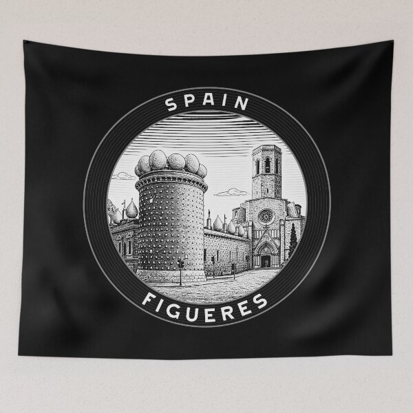 Item preview, Figueres Spain Linocut Style  designed and sold by Thistle-TShop.