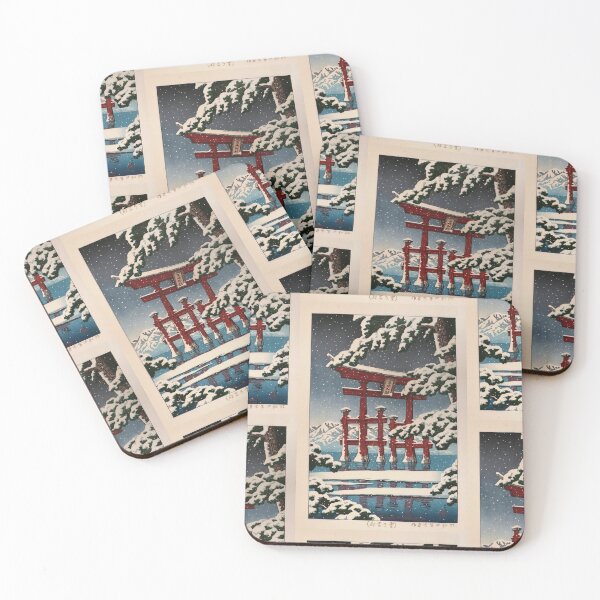 Item preview, Miyajima in Snow by Hasui Kawase | Japanese Island Poster | Japandi Winter Scene Wall Art designed and sold by artofuniverse.