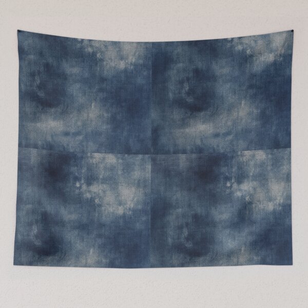Item preview, Washed Indigo Cotton Textile Abstract Pattern designed and sold by frumixart.