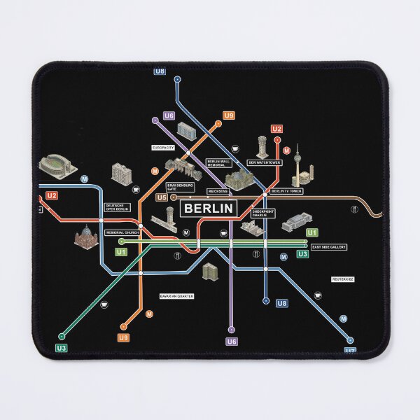 Item preview, Berlin city map with landmarks designed and sold by oliver polanski.