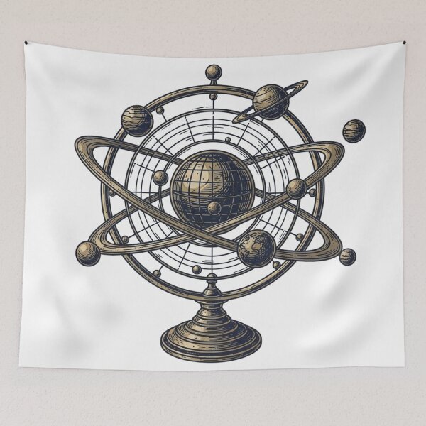 Item preview, Vintage Celestial Orrery Solar System Illustration designed and sold by TheDenimArt.