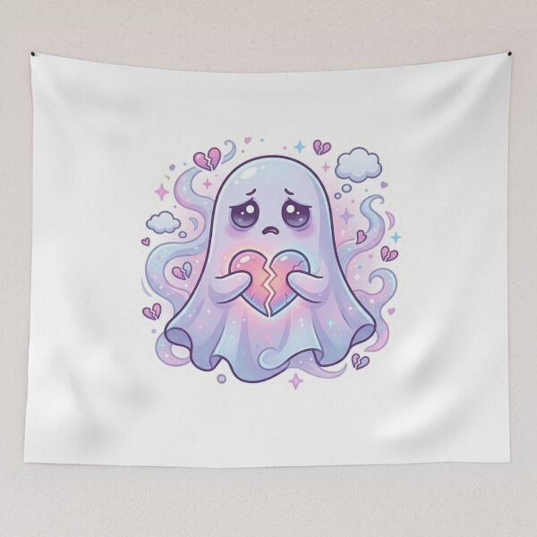 Item preview, Emotionally Haunted Ghost Sticker designed and sold by Elviqus Shop.