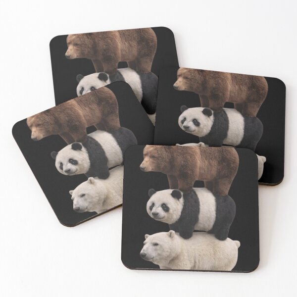 Item preview, Realistic Three Bear Stack - Grizzly, Panda, and Polar Bear Art designed and sold by haitrieuic96.