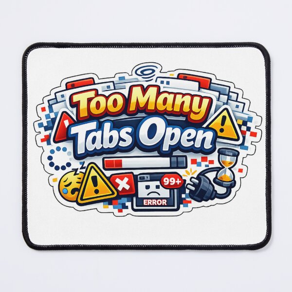 Item preview, Too Many Tabs Open Sticker designed and sold by BrightMindPrint.