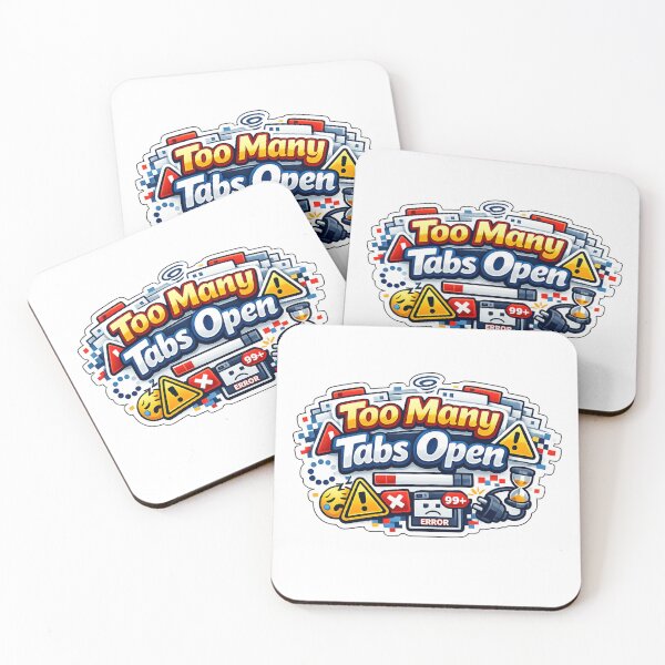 Item preview, Too Many Tabs Open Sticker designed and sold by BrightMindPrint.