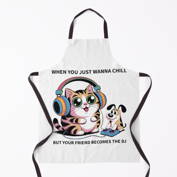 Item preview, Funny DJ Dog and Chill Cat designed and sold by Idrojibz.