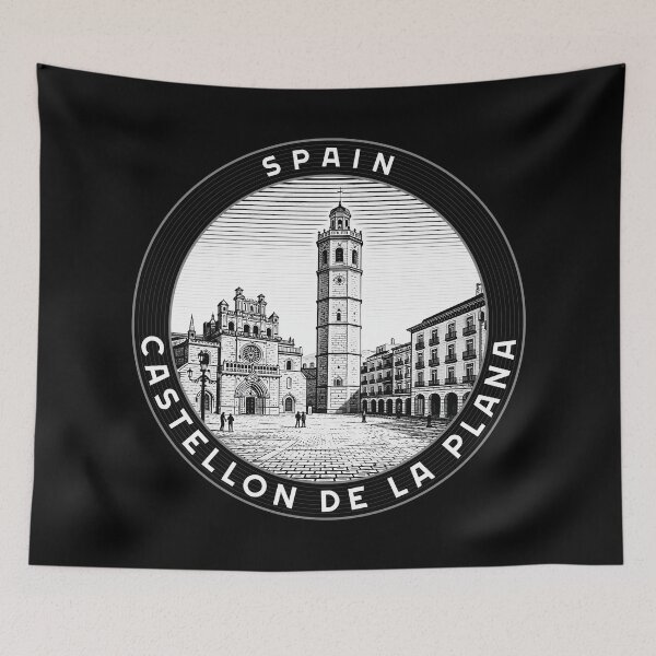 Item preview, Castellon de La Plana Spain Linocut Style  designed and sold by Thistle-TShop.