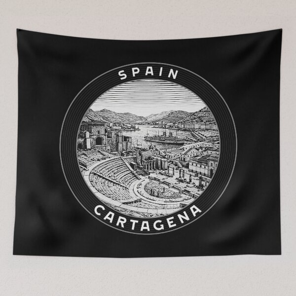 Item preview, Cartagena Spain Linocut Style  designed and sold by Thistle-TShop.