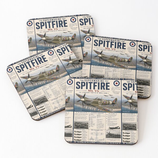 Item preview, Vintage Spitfire Mk Vb Aviation History Poster designed and sold by ArtComixHaven.