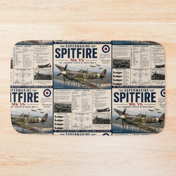 Item preview, Vintage Spitfire Mk Vb Aviation History Poster designed and sold by ArtComixHaven.